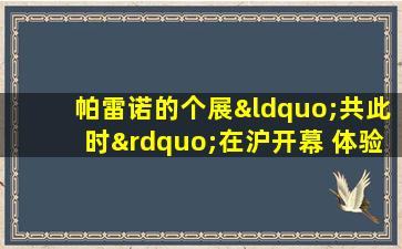 帕雷诺的个展“共此时”在沪开幕 体验真实